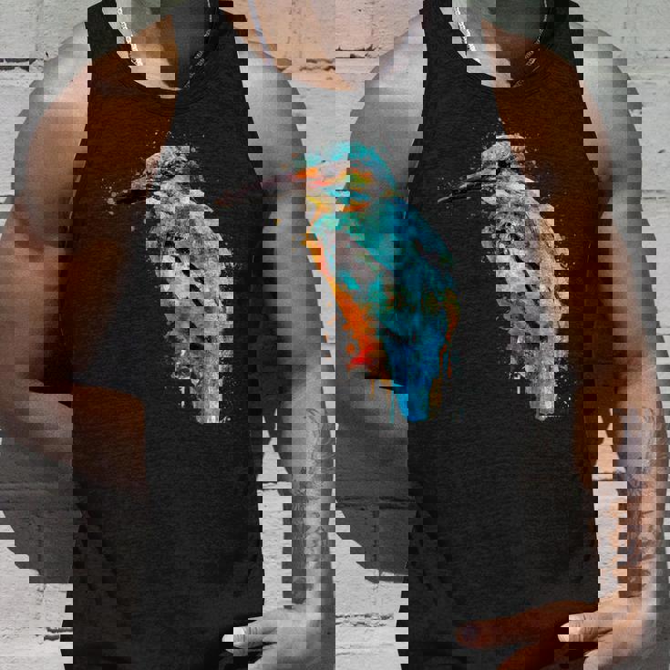 カワセミ 鳥 野生動物 動物 水彩 芸術的 ペインティング タンクトップ 彼への贈り物