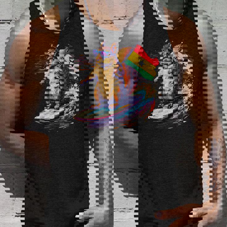 ガーナ プライド サーフィン リス ガーナのルーツ ガーナ国旗 タンクトップ 彼への贈り物