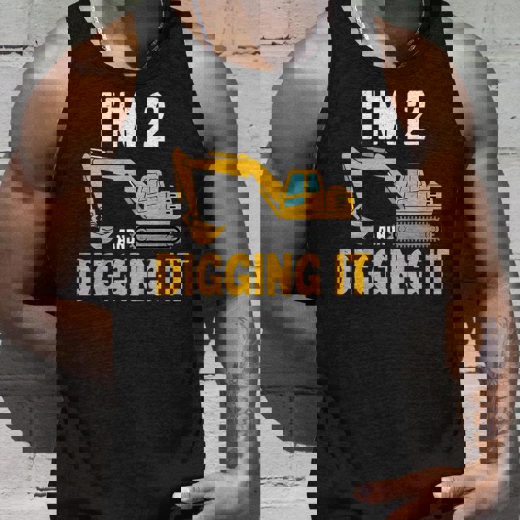 キッズ I'm 2 And Digging It 男の子向けのかわいいショベルデザイン タンクトップ 彼への贈り物