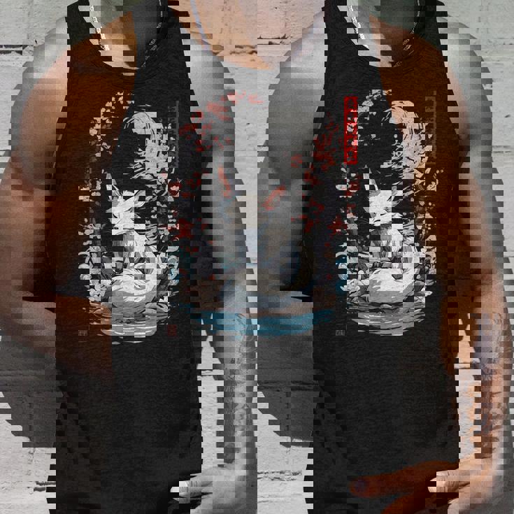 キツネ 妖怪 白狐 幽霊 浮世絵 ヴィンテージ タンクトップ 彼への贈り物