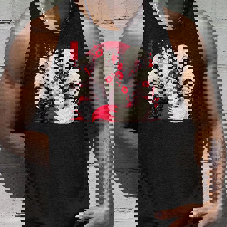 キツネ キツネ 赤いクモユリ 花 日本の九尾キツネ タンクトップ 彼への贈り物