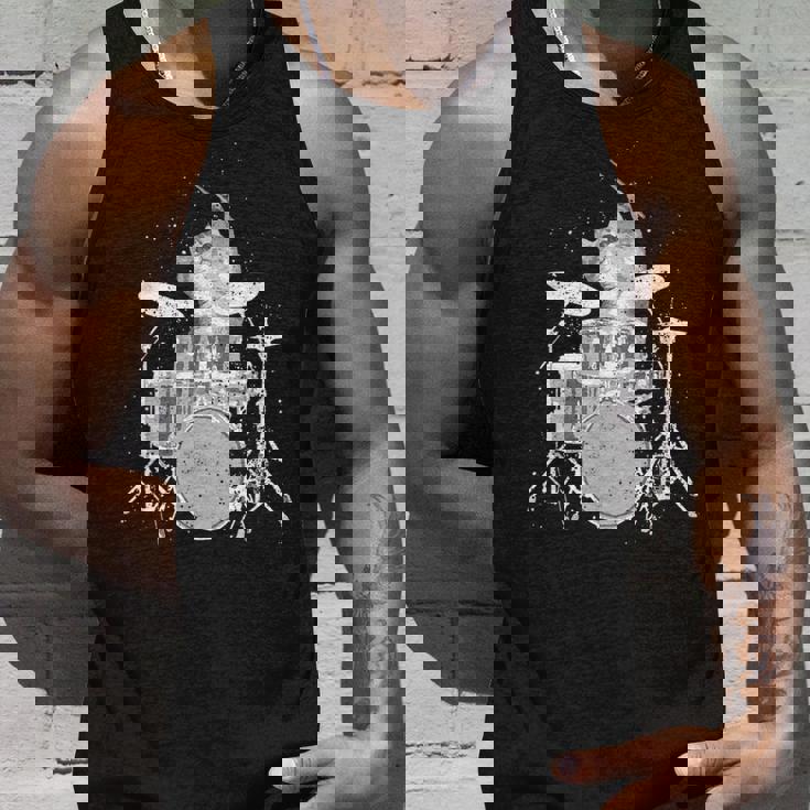 キュートで面白い猫のドラマー ドラムを弾くパンク ロックスター グラフィック タンクトップ 彼への贈り物