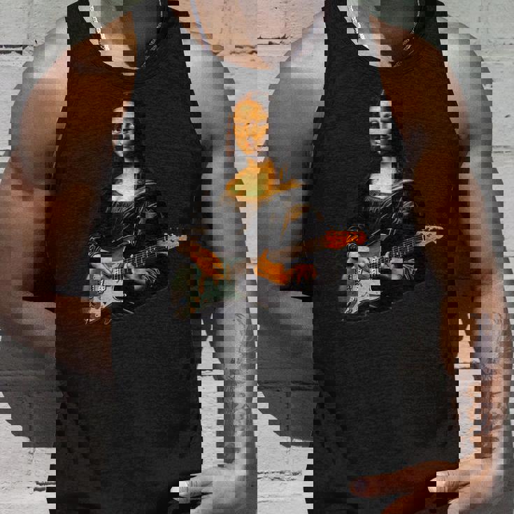 ギター 面白tシャツ モナリザ おもしろ ギタリスト 服 音楽 メンズ キッズ ネタ 服 軽音 楽器 エレキ タンクトップ 彼への贈り物