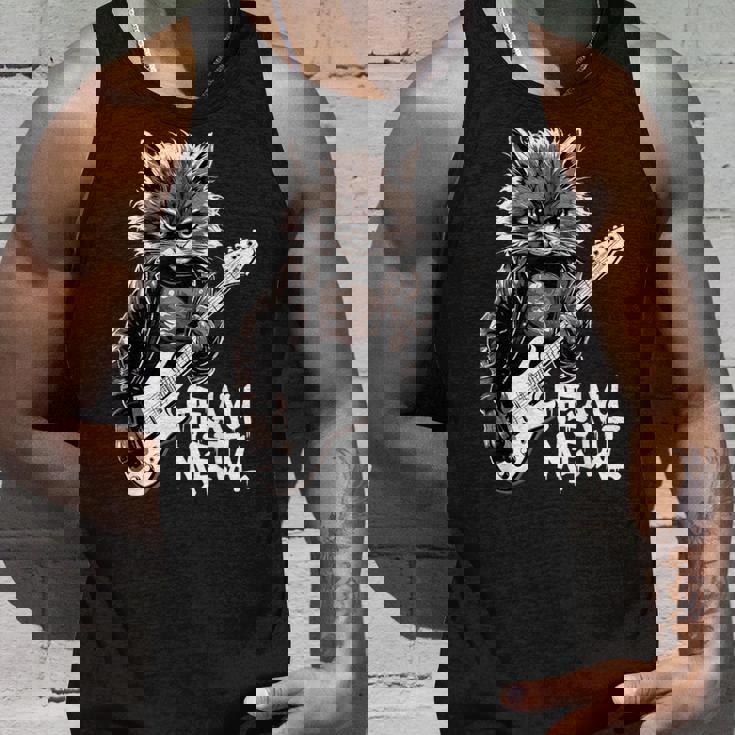 ギターを弾く猫 ヘヴィメタル ロックキャット おもしろギタリスト タンクトップ 彼への贈り物