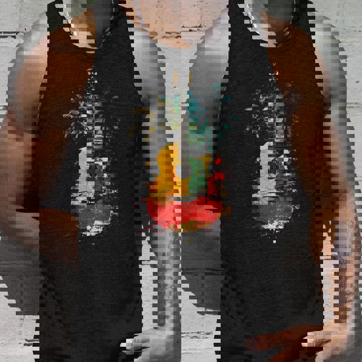 ギタープレーヤー ヤシの木 レゲエ 音楽 ギタリスト ミュージシャン 長袖tシャツ タンクトップ 彼への贈り物