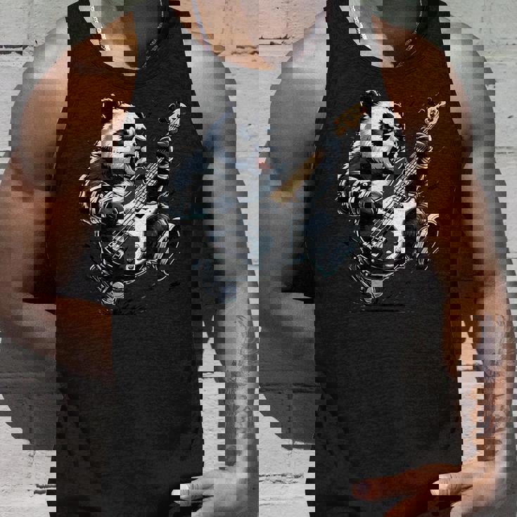 ギター付きパンダ グラフィック パンダ愛好家 パンダ ベース演奏 タンクトップ 彼への贈り物