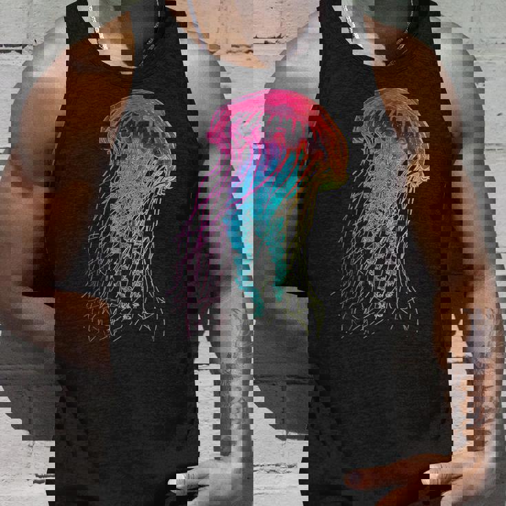 クラゲ カラフル ファンタジー 動物 アート グラフィック クラゲ タンクトップ 彼への贈り物