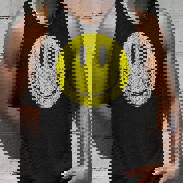 クラシック スマイリーシャツ アンティーク調 80年代風 アシッドハウス アイコン 顔文字 タンクトップ 彼への贈り物