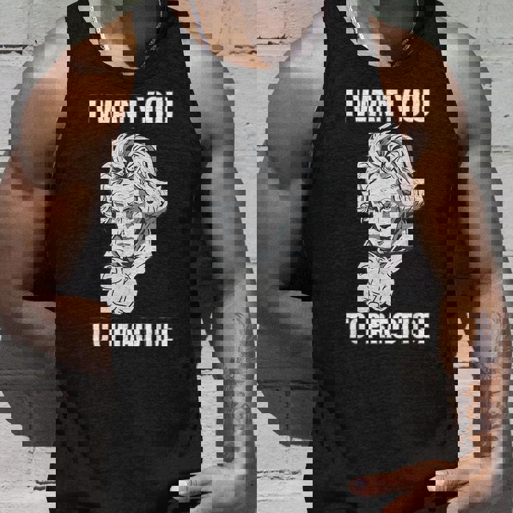 クラシック音楽 音楽家 ベートーヴェン ヴァイオリン ピアノ チェロ 練習 音楽好き おもしろ デザイン タンクトップ 彼への贈り物