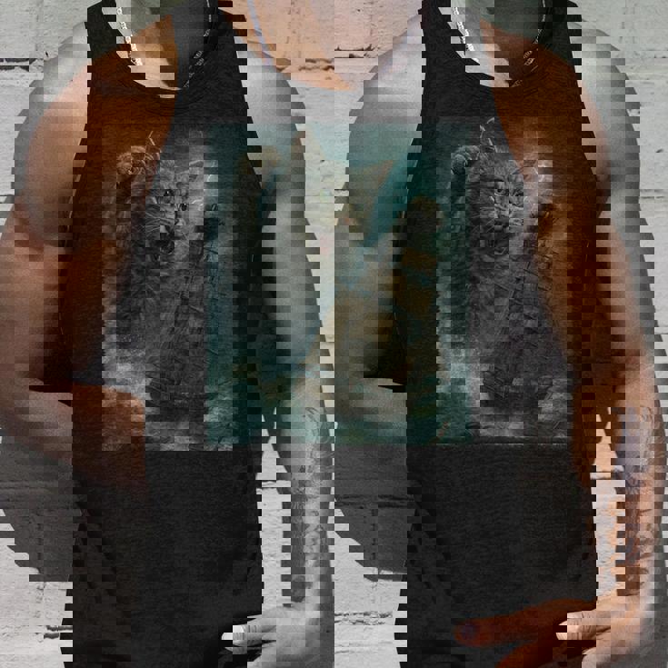 クラーケンの海の怪獣が海に潜る海賊船を襲う巨大猫 タンクトップ 彼への贈り物