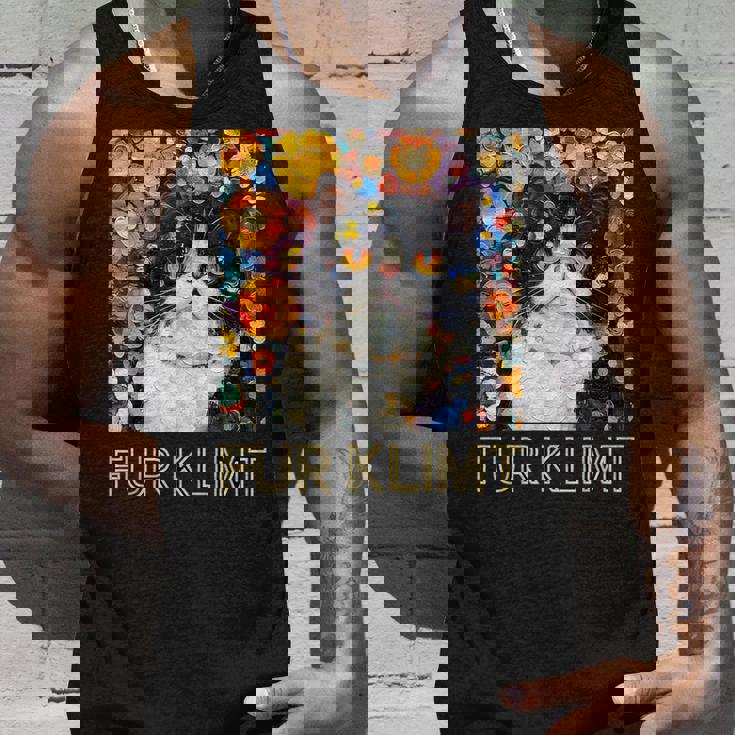 クリムト絵画の猫、猫好き、エキゾチックショートヘア、アーティスト タンクトップ 彼への贈り物