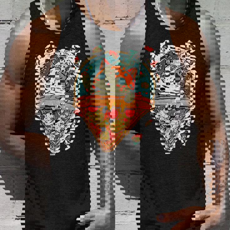 クレイジー ペパロニ ピザ キャット カルツォーネ トラ猫 ファーストフードの子猫 タンクトップ 彼への贈り物