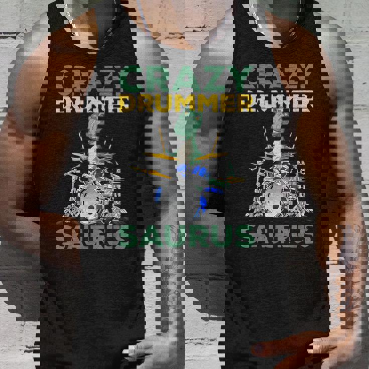 クレイジードラマー ザウルス ドラムプレーヤー ドラム 音楽プレーヤー 恐竜 タンクトップ 彼への贈り物