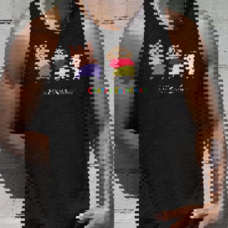 クレヨンしんちゃん 振り向き「ぶりぶり＆しんちゃん＆シロ」 長袖tシャツ タンクトップ 彼への贈り物