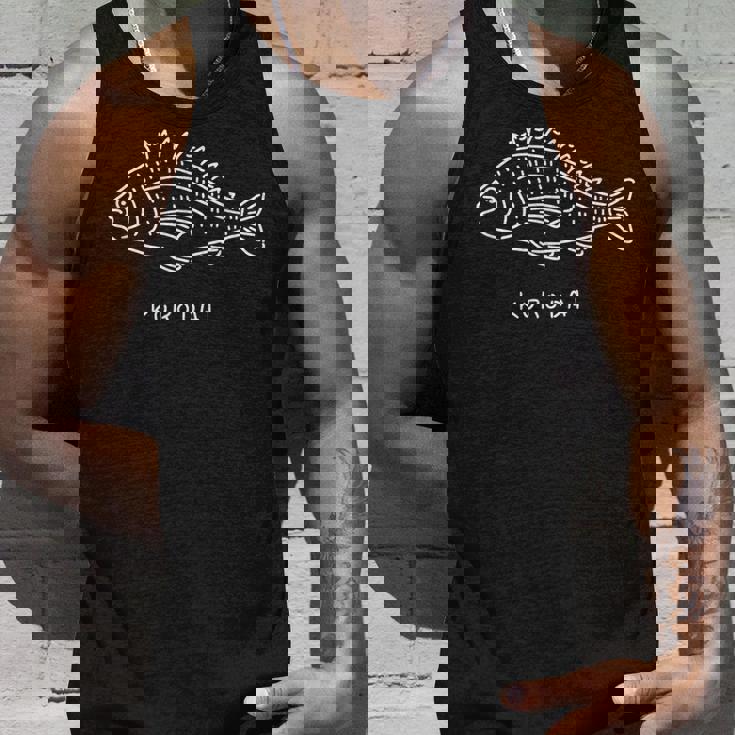 クロダイ２ 白 フィッシング 魚釣り アングラー ゆるおもしろイラスト タンクトップ 彼への贈り物