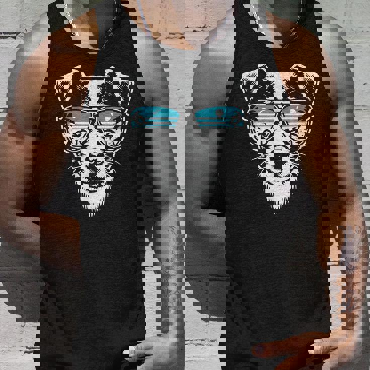 クールなジャック ラッセル テリア犬サングラス グラフィック デザイン タンクトップ 彼への贈り物