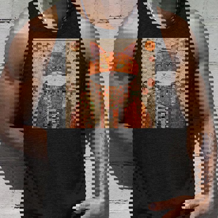 グスタフ・クリムト 幾何学模様の猫 タンクトップ 彼への贈り物