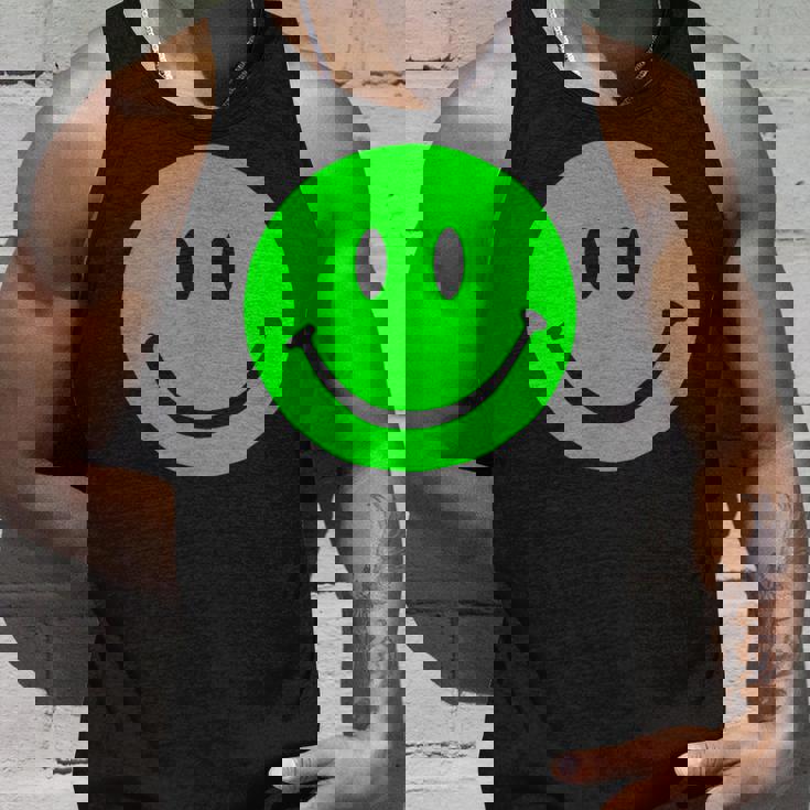 グリーン スマイリーフェイス レトロ グリーン ハッピーフェイス タンクトップ 彼への贈り物