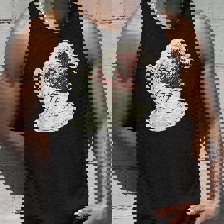 グレートウェーブ カフェラテ コーヒー カフェイン 神奈川 北斎 タンクトップ 彼への贈り物