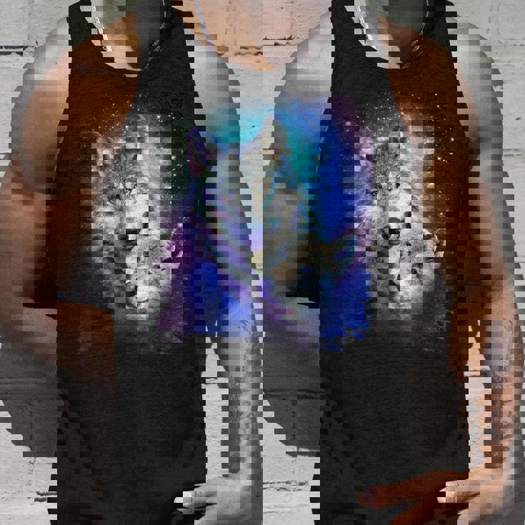 コズミックスペース オオカミ 家族 オオカミ 顔 タンクトップ 彼への贈り物