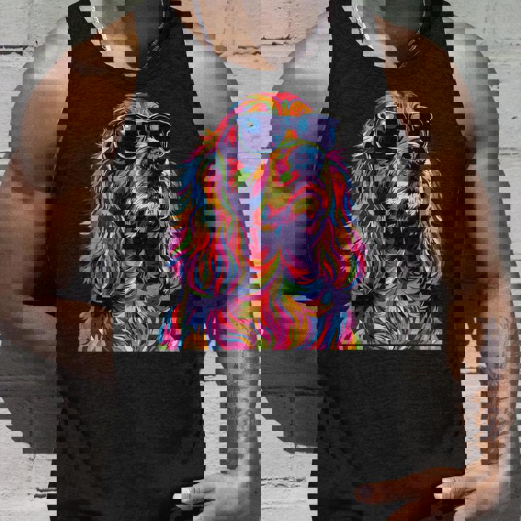 コッカースパニエルラバーズ ポップアート 面白い イングリッシュコッカースパニエル タンクトップ 彼への贈り物