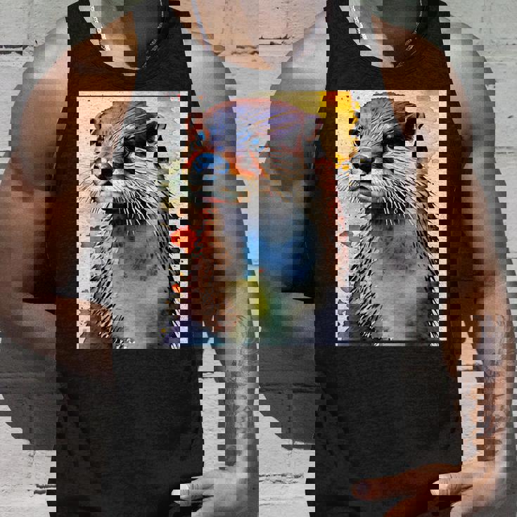 コツメカワウソ【どうぶつフレンズ】水彩画 動物 かわいい おしゃれ イラスト タンクトップ 彼への贈り物