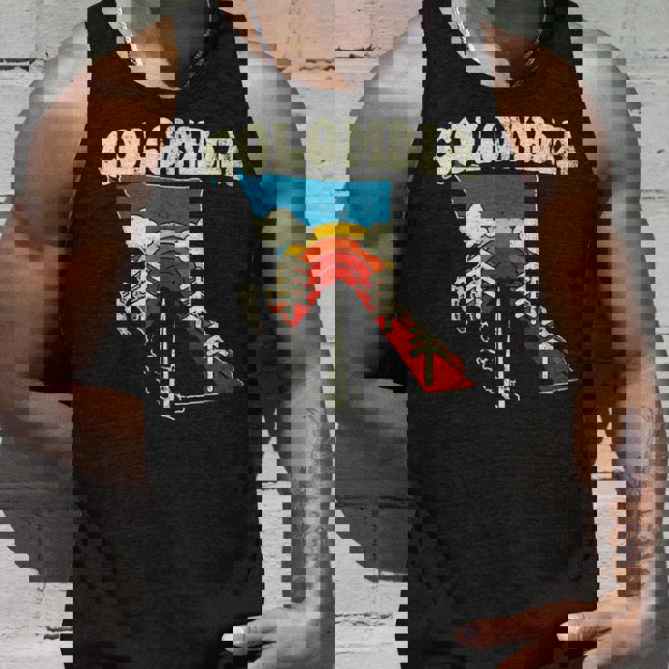 コロンビア ビンテージ コロンビアン カントリー レインボー レトロ 70年代地図 タンクトップ 彼への贈り物