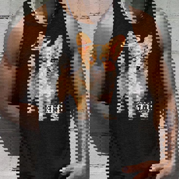 コーギー 天使 子犬 水彩 タンクトップ 彼への贈り物