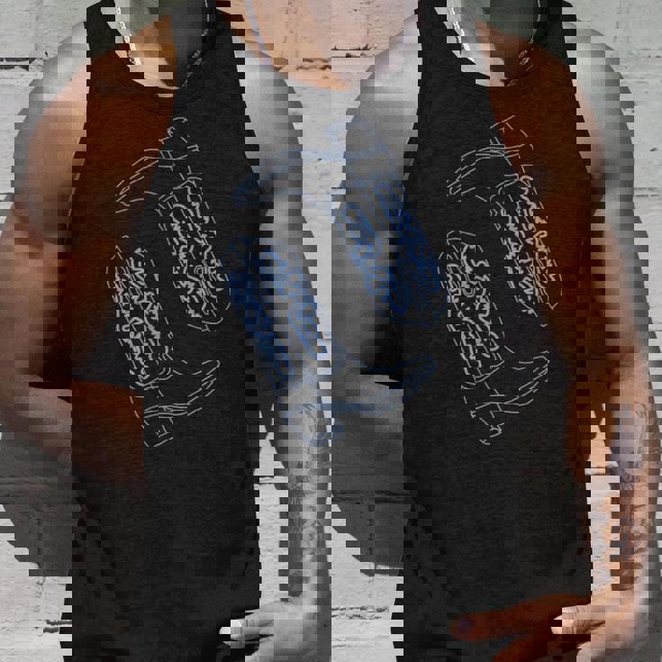 コースタル カウガール ブルー カウボーイブーツ コケット ウエスタン タンクトップ 彼への贈り物