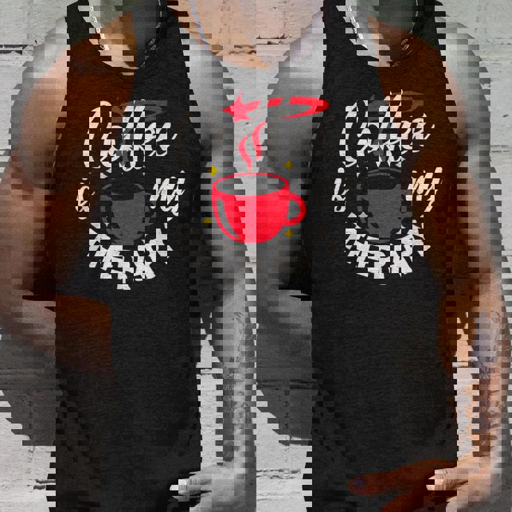 コーヒーは私のセラピー、面白いカフェイン愛好家 タンクトップ 彼への贈り物