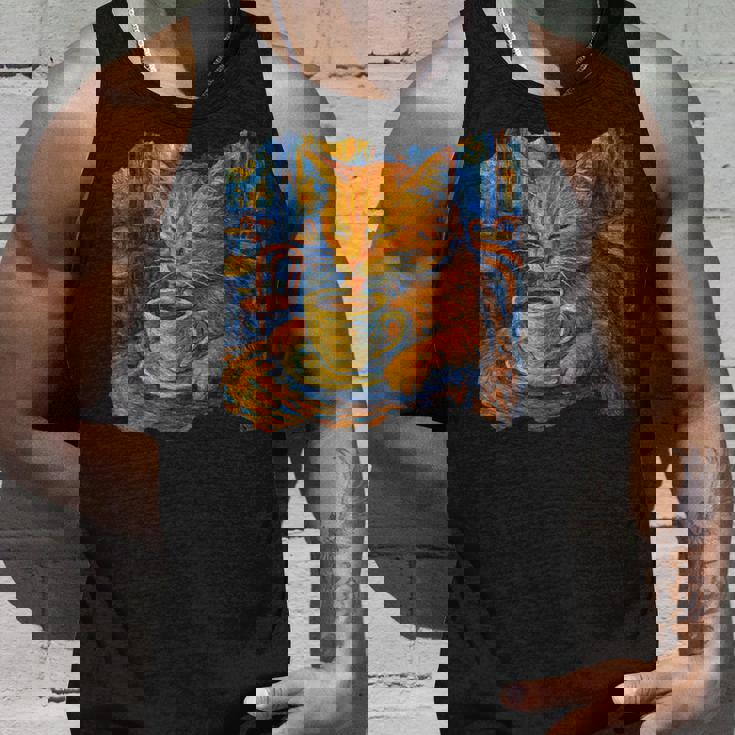 ゴッホ 猫 絵画 面白い 芸術的 猫 コーヒー愛好家 タンクトップ 彼への贈り物