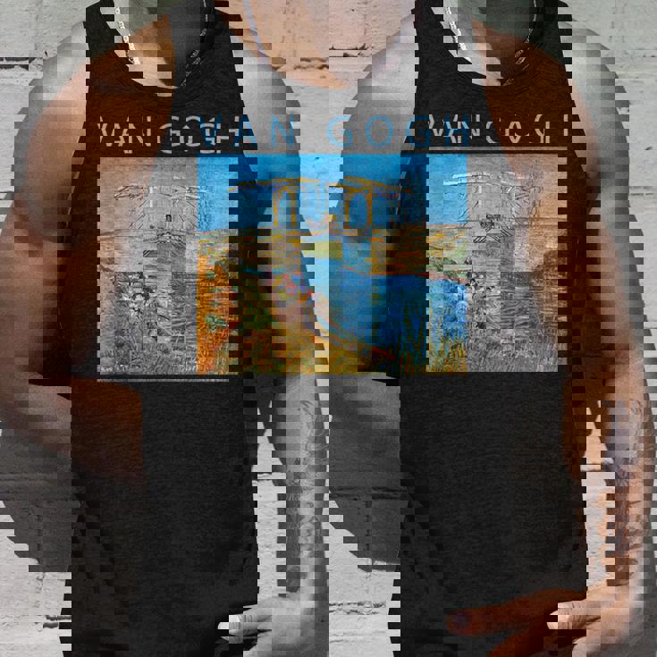 ゴッホ 面白いtシャツ アート アルルの跳ね橋 印象派 絵画 メンズ レディース 面白い 服 美術 油彩画 タンクトップ 彼への贈り物