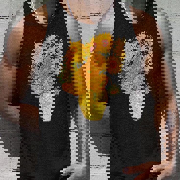 ゴッホのひまわりの現代美術の絵画 タンクトップ 彼への贈り物