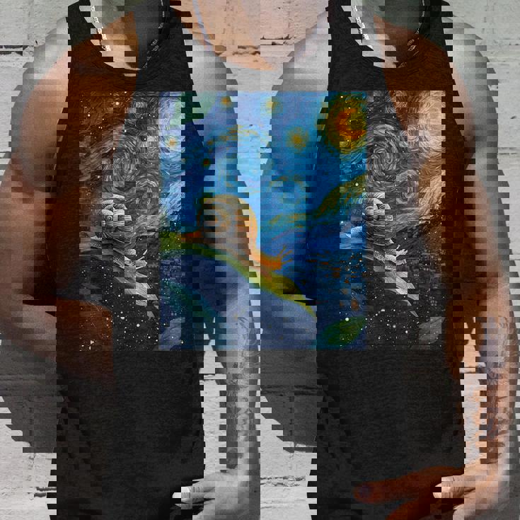 ゴッホの星空の夜のカタツムリスローモーバー動物愛好家 タンクトップ 彼への贈り物