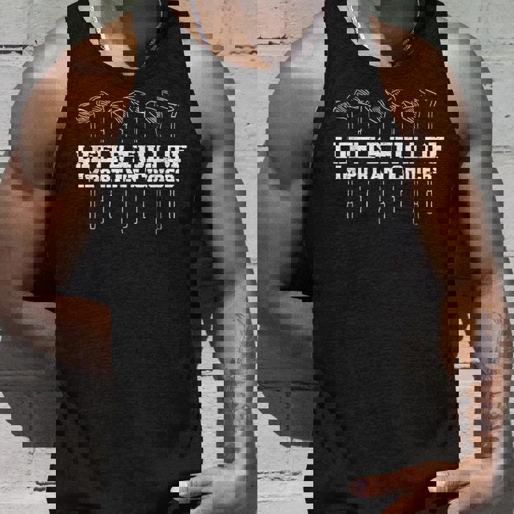 ゴルフ 面白いtシャツ 人生は選択だらけ 打ちっ放し メンズ おもしろ 服 練習着 ウェア ネタ 服 タンクトップ 彼への贈り物