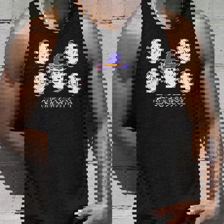 ゴースト！『おばけ 5ファイブ』【ゆるフレンズ】ハロウィンの まほうつかい お化け かわいいキャラクター イラスト タンクトップ 彼への贈り物