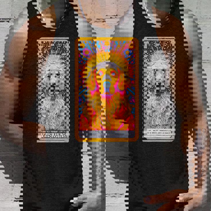 ゴールデンレトリバー 面白いtシャツ 犬 タロット カード メンズ 子供 おもしろ 服 グッズ ネタ わんこ タンクトップ 彼への贈り物