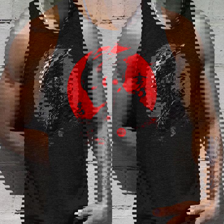 サイバーロボ サムライ メカヘルメット 日本アニメ アート タンクトップ 彼への贈り物