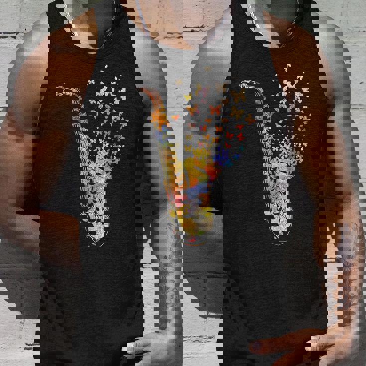 サクソフォニスト コロラド 蝶 音符 ジャズサックス タンクトップ 彼への贈り物