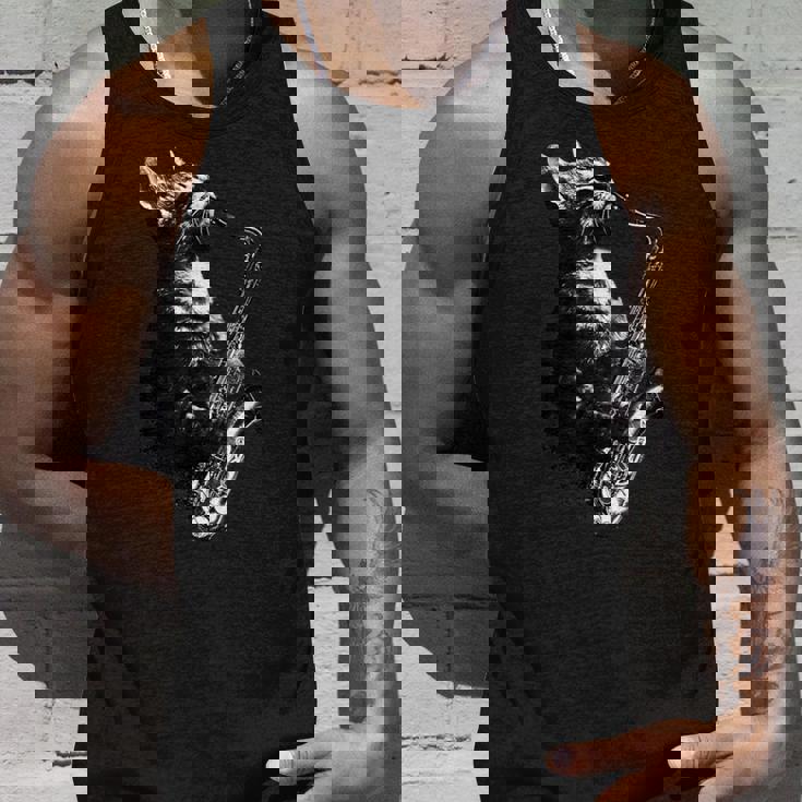 サックスを奏でる猫 面白い猫 ジャズ サックス 音楽 サックス タンクトップ 彼への贈り物