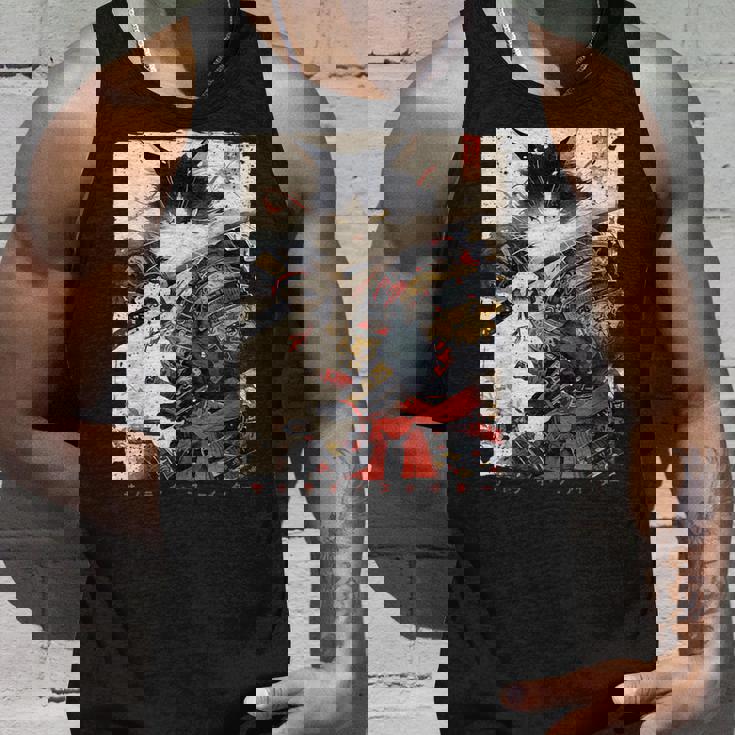 サムライ 猫戦士 浮世 墨絵 猫 サムライ タンクトップ 彼への贈り物