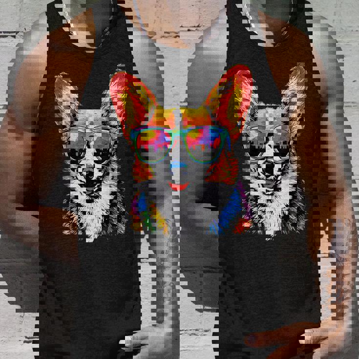 サングラスとコーギー ウェルシュ・コーギー犬 甘いウェルシュ・コーギー タンクトップ 彼への贈り物