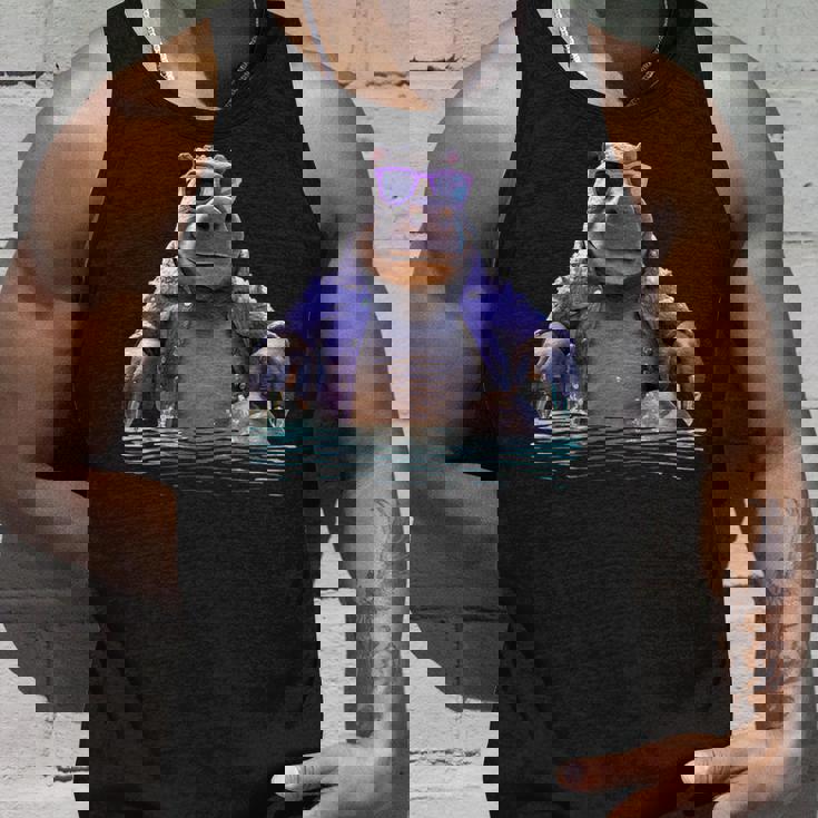 サングラスをかけたカバ カバ かわいいカバ タンクトップ 彼への贈り物