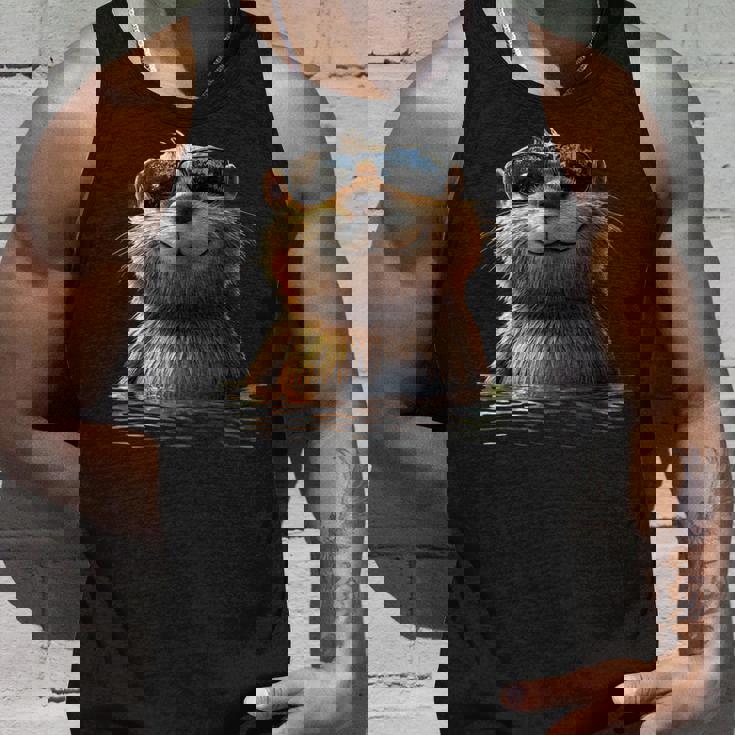 サングラスをかけたビーバー げっ歯類が大好き かわいいビーバー タンクトップ 彼への贈り物