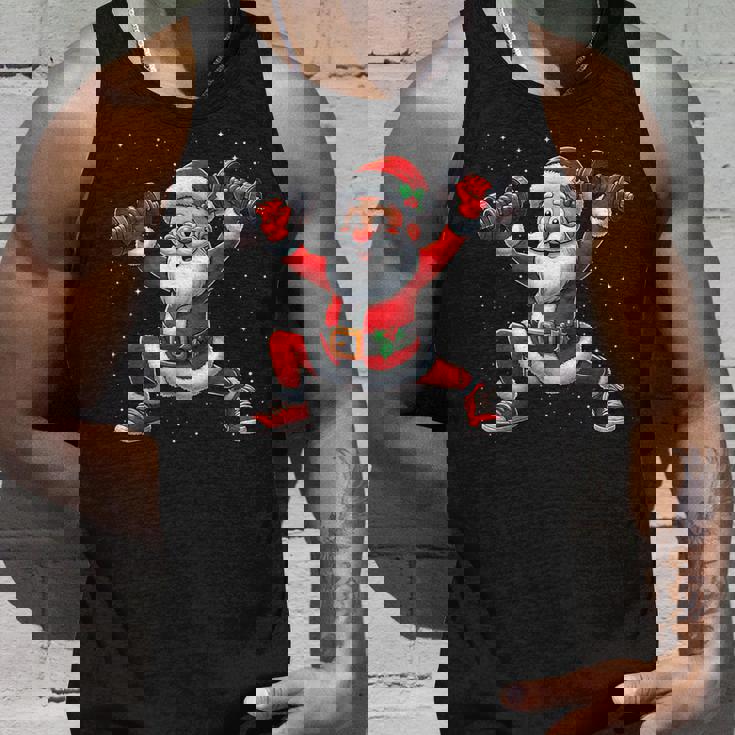 サンタ ウエイトリフティング ジム トレーニング クリスマス フィットネス タンクトップ 彼への贈り物