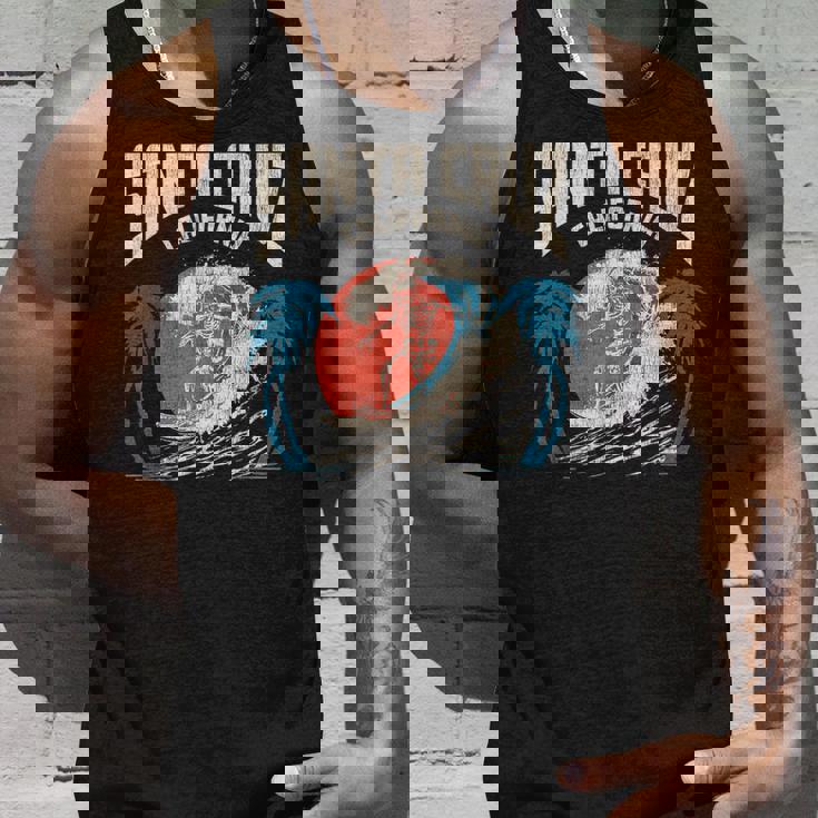 サンタクルーズ カリフォルニア サーフィン スケルトンデザイン サーファー向け タンクトップ 彼への贈り物