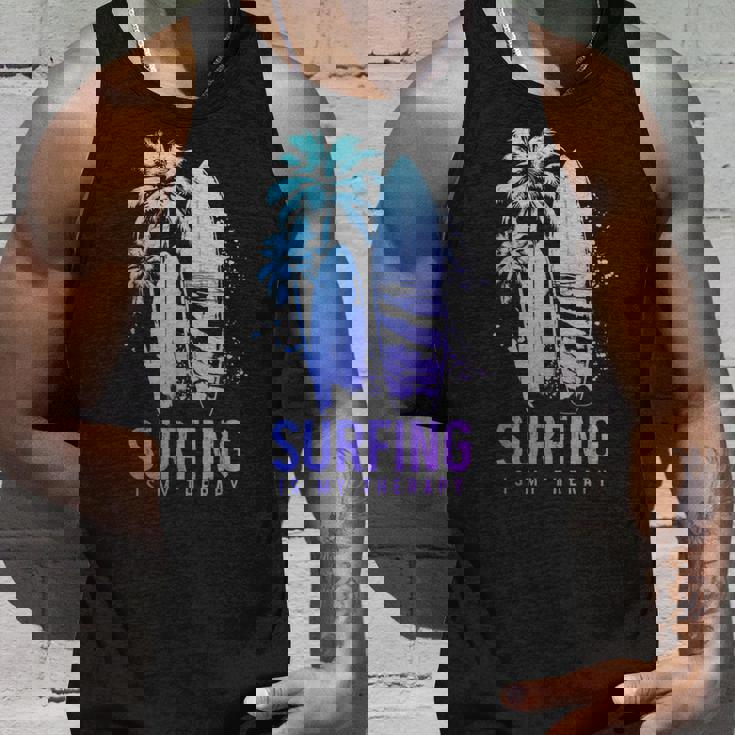 サーフィンセラピー ヴィンテージ サーフボード ヤシの木 ビーチサーファー タンクトップ 彼への贈り物