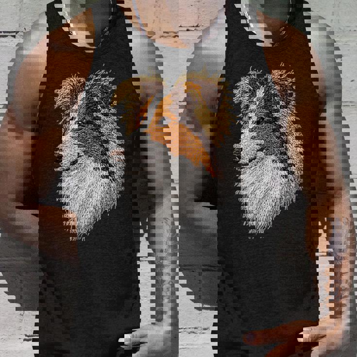 シェットランド・シープドッグ かわいい子犬の顔 犬好き ペット飼い主 タンクトップ 彼への贈り物