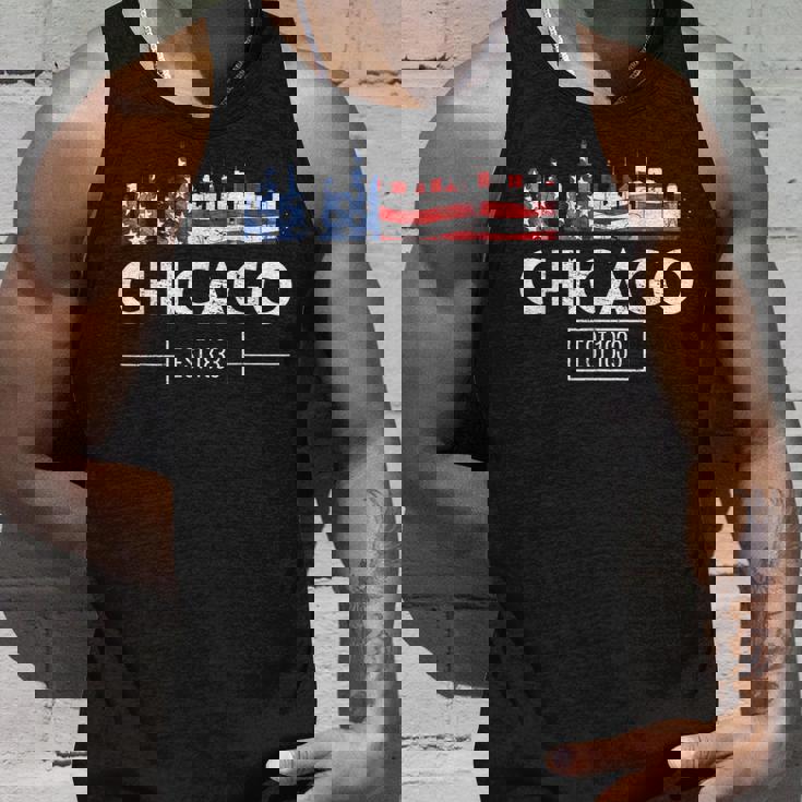 シカゴ 7月4日 アメリカ国旗 愛国的お土産 タンクトップ 彼への贈り物