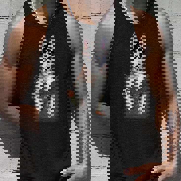 シベリアンハスキー ポケットの子犬 タンクトップ 彼への贈り物